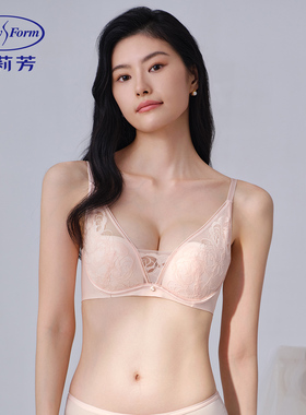 25款安莉芳E301054配套无钢圈蕾丝内衣女小胸厚杯聚拢文胸EB01054