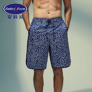 宽松系带速干五分沙滩裤 男士 UH00003 游泳裤 安莉芳旗下IVU印花薄款