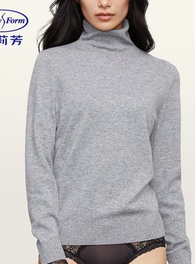 安莉芳秋冬高领长袖羊毛上衣女士外穿棉毛衫ED00330/中袖ED00339