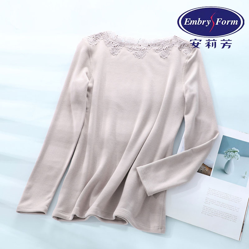安莉芳秋冬加厚加绒打底一字领含羊毛保暖衣ED00200/裤EL00349