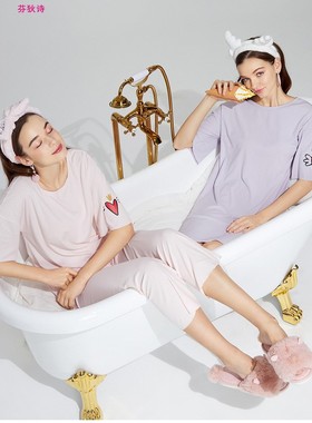 芬狄诗夏莫代尔家居服短袖睡衣FL7700/FL7701上下套/FL7698睡裙