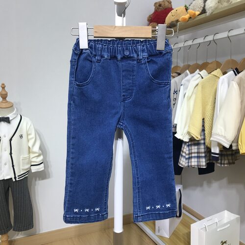 Y韩版童装春秋新款女宝宝水洗软牛仔裤微喇休闲裤外穿长裤6083101