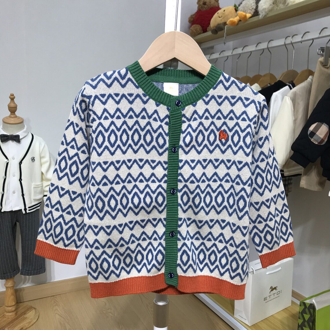 Y韩版童装秋冬新款男女童宝宝条纹开衫毛衣毛衫针织衫SY6082403
