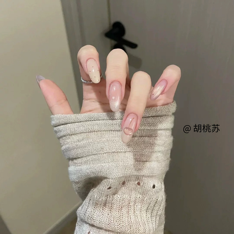 纯手工气质猫眼百搭星星显白高级ins温柔美甲穿戴甲可拆卸氛围感