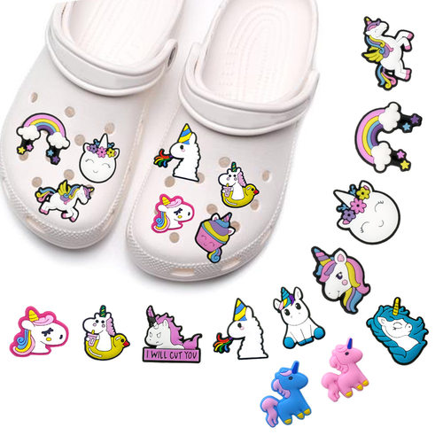 可拆卸配饰洞洞鞋鞋花扣彩虹小马时尚可爱鞋扣卡通创意鞋上装饰扣