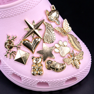 洞洞鞋花园拖鞋可拆卸金属鞋花鞋扣配饰bogg bag博格包托特包装饰