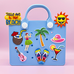 夏季热销洞洞包卡通装饰品现货休闲bogg包沙滩包包花博格包配饰件