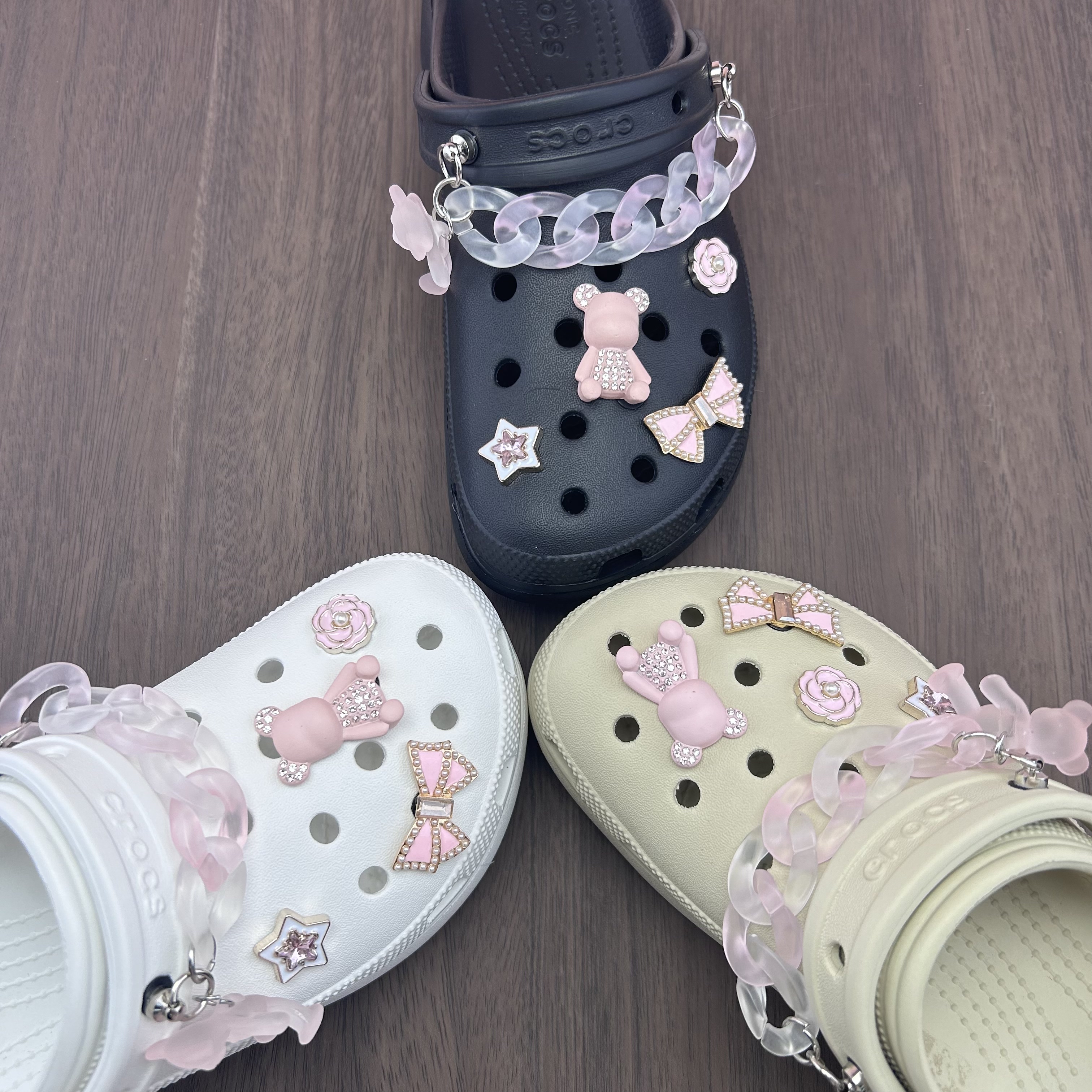 洞洞鞋扣配饰金属水晶钻鞋花装饰扣智必星适配卡骆驰配件男女同款