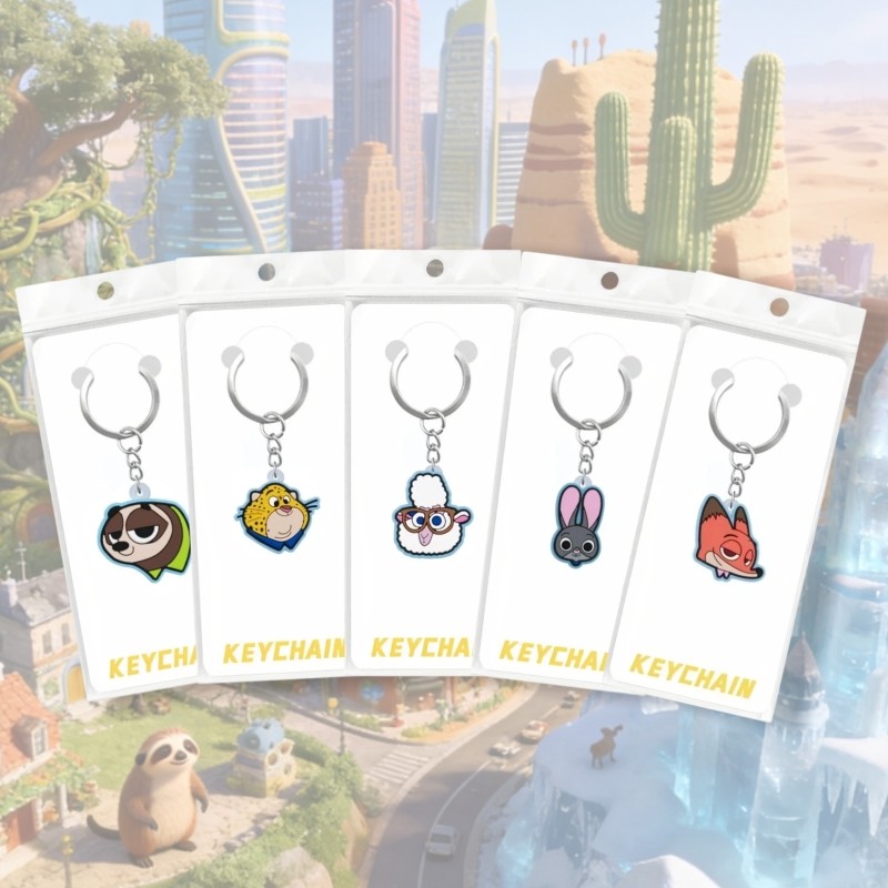 疯狂动物卡通PVC钥匙扣珠链挂饰U盘车钥匙包包软胶挂饰件卡纸包装