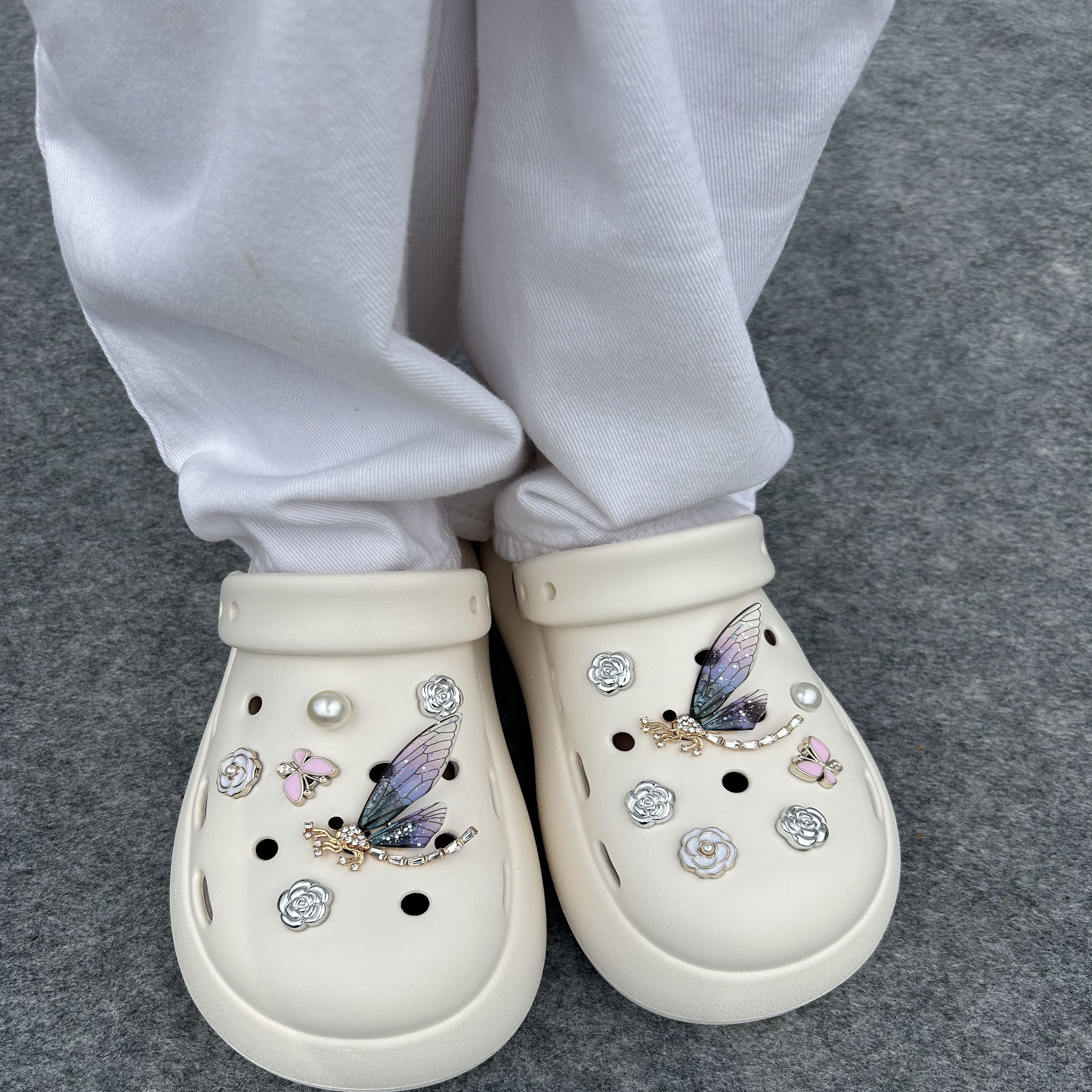 洞洞鞋配饰轻奢鞋配件合金亚克力鞋花鞋扣花园鞋DIY鞋配饰专柜款