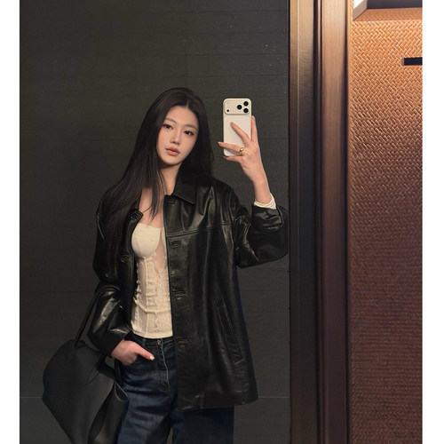 黑色皮衣外套女秋季高级感皮夹克