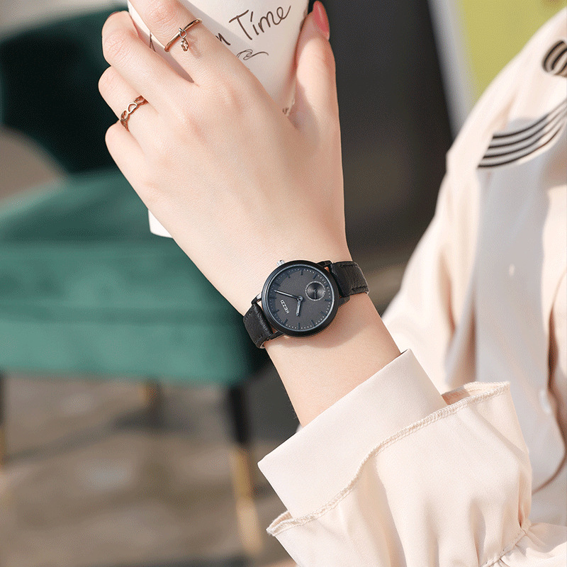 kezzi手表情侣大表盘腕表简约时尚大气学生石英手表潮流防水