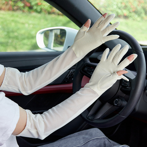 夏天开车防晒装备手套女士防紫外线袖套护臂宽松电动车薄款露二指