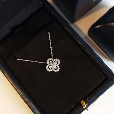HW四叶草项链loop925纯银锁骨链
