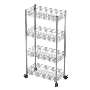 夹缝置物架不锈钢小推车厨房冰箱窄缝隙收纳柜可移动卫生间储物柜