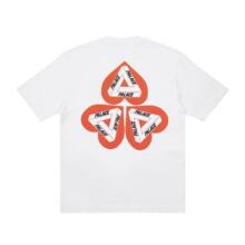 PALACE 情人限定红桃心形 背后爱心大三角LOGO 男女休闲短袖T恤潮