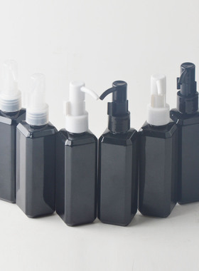 100ML毫升黑色方瓶卸妆油泵头径洗发水乳液按压泵20MM口分装瓶PET