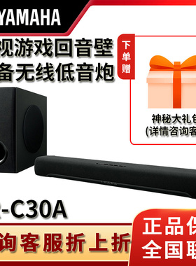 Yamaha/雅马哈SR-C30A电脑音响蓝牙音箱低音炮台式家用迷你回音壁