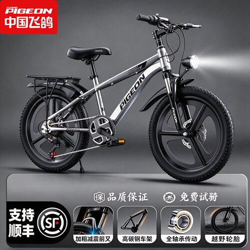 飞鸽儿童自行车6-12到8-10到15岁男女孩单车大童青少年变速山地车