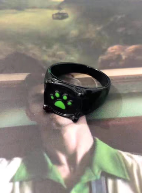 ladybug瓢虫少女戒指黑猫诺尔绿色狗爪猫爪男女潮脚掌儿童情侣戒