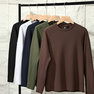 高弹透气 秋季 新款 礼袋装 圆领长袖 蓄热保暖 男士 T恤 科技中空纱
