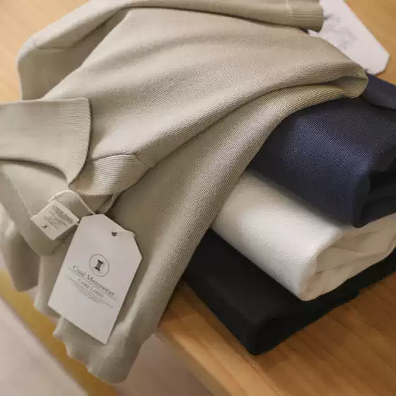 Light Luxury Quality! Super Fine Knitted Fabric! Comfortable and Breathable! Men's Lapel Pure Color Knitted Short-Sleeved T-Shirt