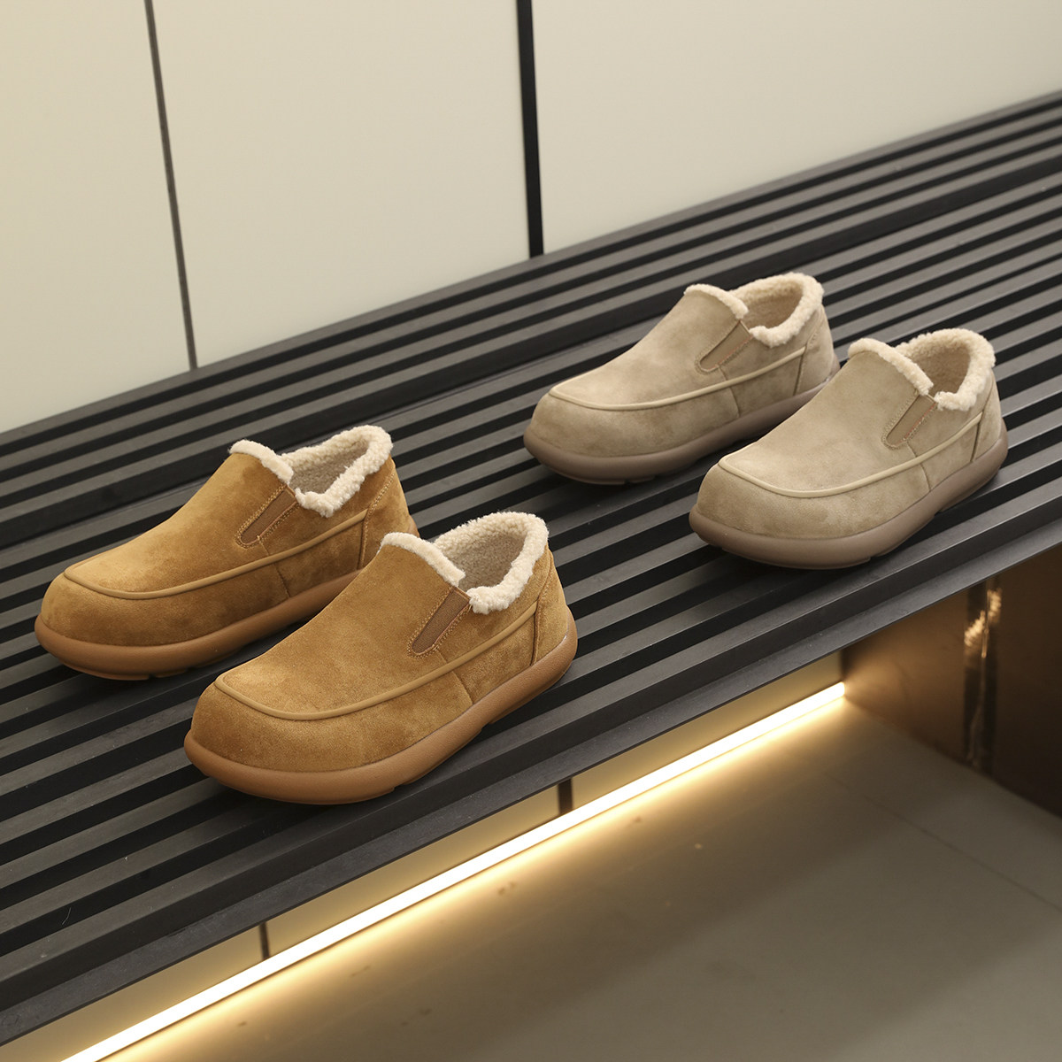 品质款！麂皮绒鞋面！加厚皮毛一一体！男冬季一脚蹬勃肯鞋雪地靴,流行男鞋,时尚雪地靴,淘宝优惠券,粉丝福利购,淘宝优惠卷