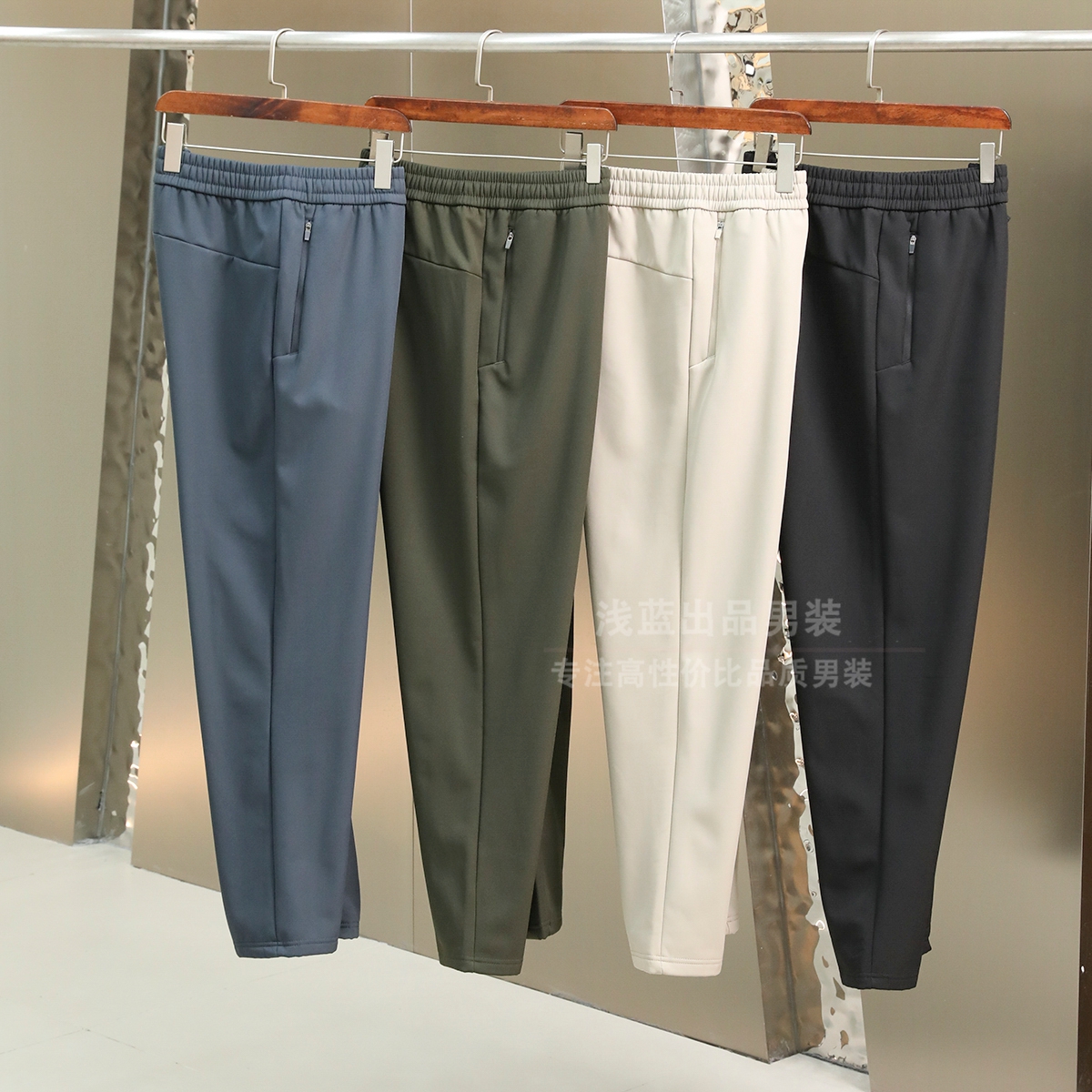 强推 加绒防风裤 保暖不臃肿 男士秋冬户外防泼水松紧腰机能卫裤
