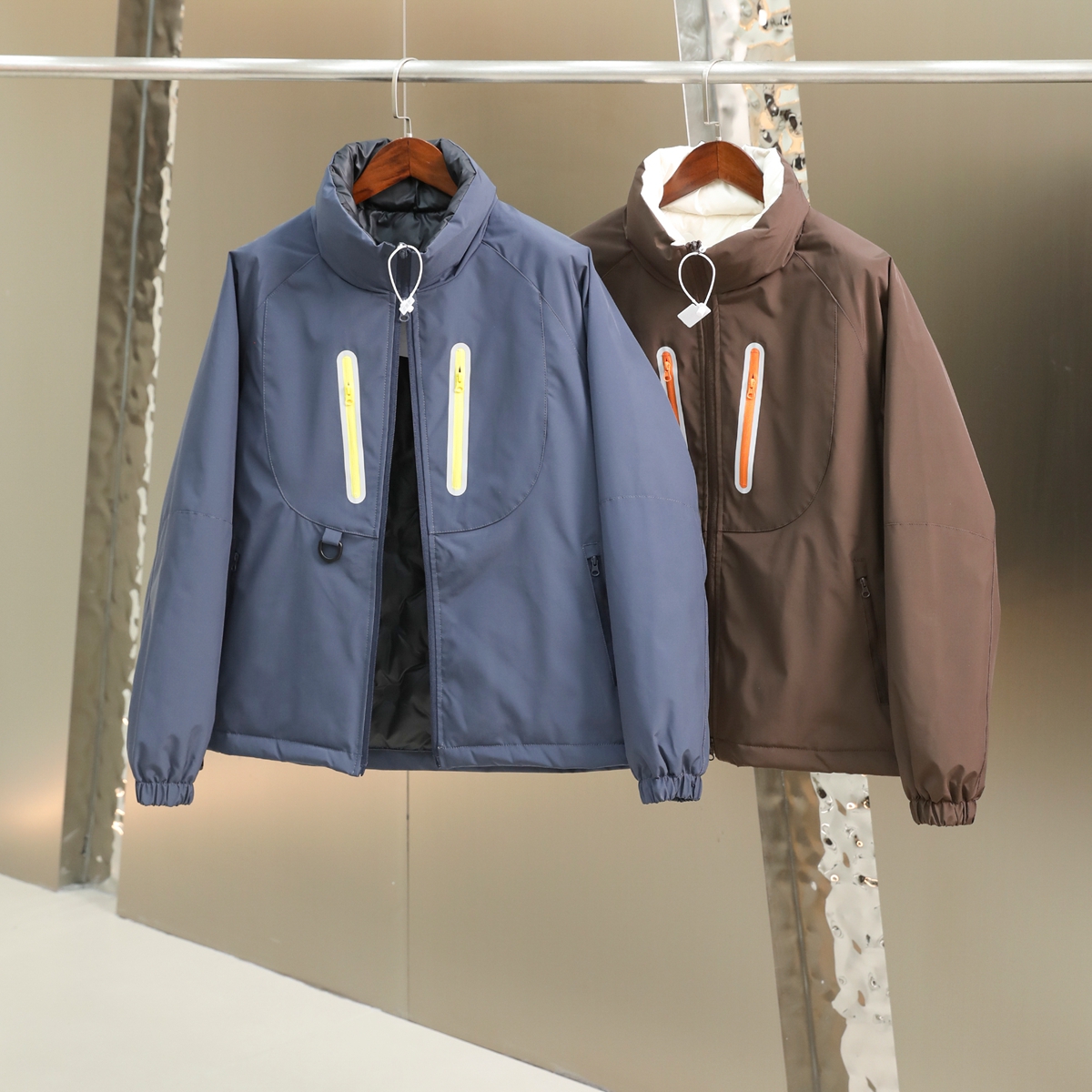 高端线 防风防泼水 90鸭绒 蓬松温暖 男士秋冬户外立领加厚羽绒服