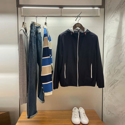 过万级 意式老钱 绵羊毛填充内里 男士运动休闲连帽拉链夹克棉服