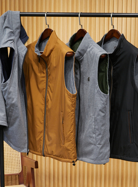 高奢！U1tra L1ght科技面料！3D精裁！秋冬男双面穿立领马甲背心