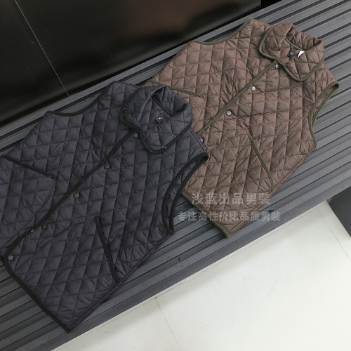 出口单！菱格科技衍棉！轻便又保暖！秋冬男士时尚翻领马甲背心