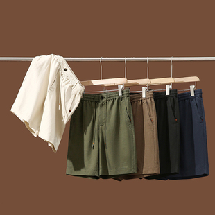 進口天丝亚麻 冷感透气 夏季 礼袋装 五分短裤 老钱风 男士 意式