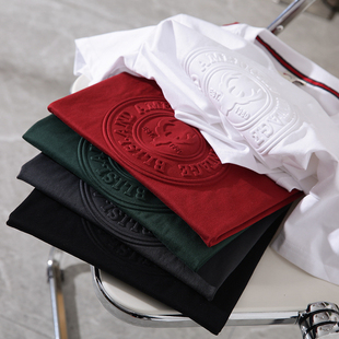 口碑延续！超值推荐！3D鹿头压花！夏季新款男士圆领短袖T恤衫潮