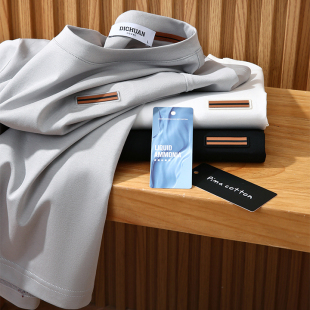 液氨双面丝光棉 夏季 男士 礼袋装 打底T恤衫 轻奢 纯色短袖 意式