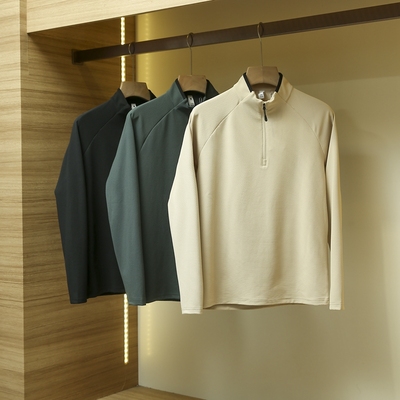 RUNNING运动系列！速干透气面料！秋季男士户外半拉链运动长袖T恤