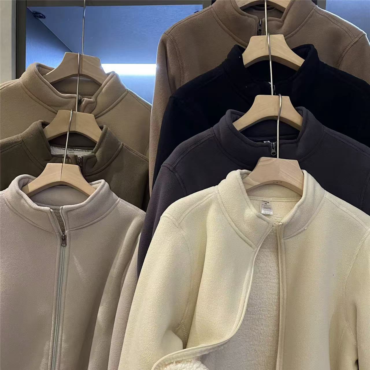 无法拒绝的温暖！加绒加厚！男女同款！秋冬保暖摇粒绒立领夹克