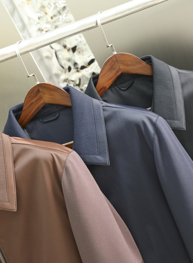 old money老钱风！尼龙针织拼接！秋季男士轻奢翻领行政夹克外套