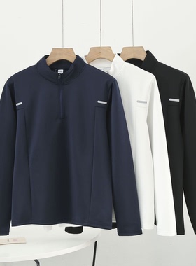 人气单品！轻量化速干透气！3D立裁！男士户外运动立领衣长袖T恤