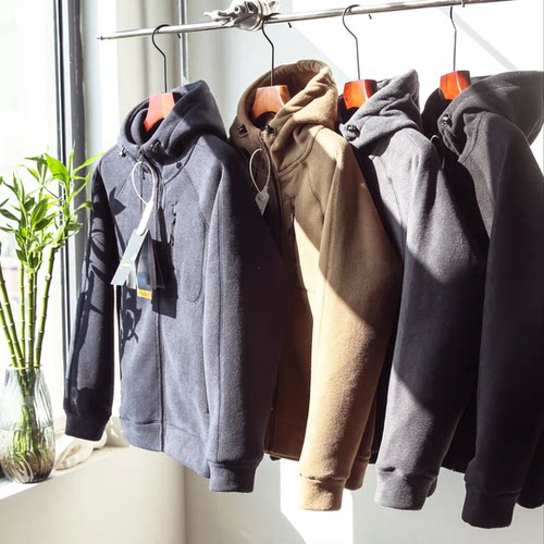 清仓捡漏！聚热锁暖！重磅双面摇粒绒！秋冬新款男士连帽夹克外套