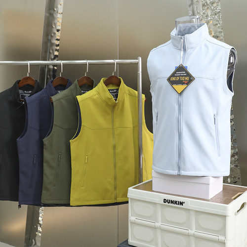 防风防泼水！蓄热暖绒！版型出色！秋冬男士加绒立领休闲马甲背心