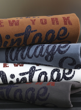 设计师款！v1ntage复古印花！亲肤磨毛棉！夏季男士百搭短袖T恤衫