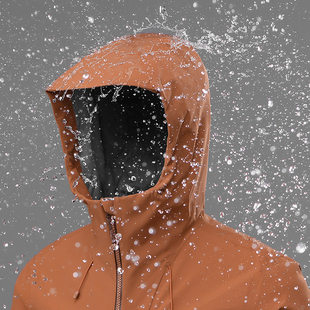 男士 3D立裁 户外高端连帽冲锋衣外套 防风防水防污 全压胶硬壳