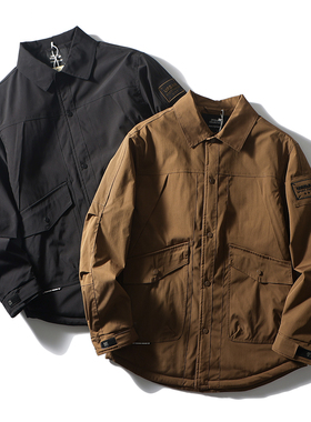 复古vitage风！立体菱格绗棉！防风防泼水！男士时尚翻领休闲棉服