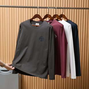 优质长绒棉 基础百搭纯色长袖 亲肤舒适 男士 T恤 秋季 打底苾备