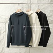 山本暗黑风 复合蓄热暖绒 3D立裁 原2000 男士 半拉链连帽卫衣