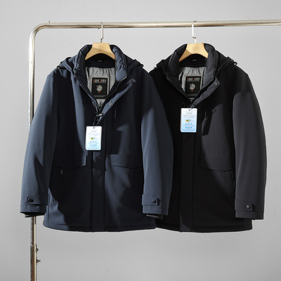 高端线！85鹅绒！可脱卸内胆！冬季男士户外抗寒中长款连帽羽绒服