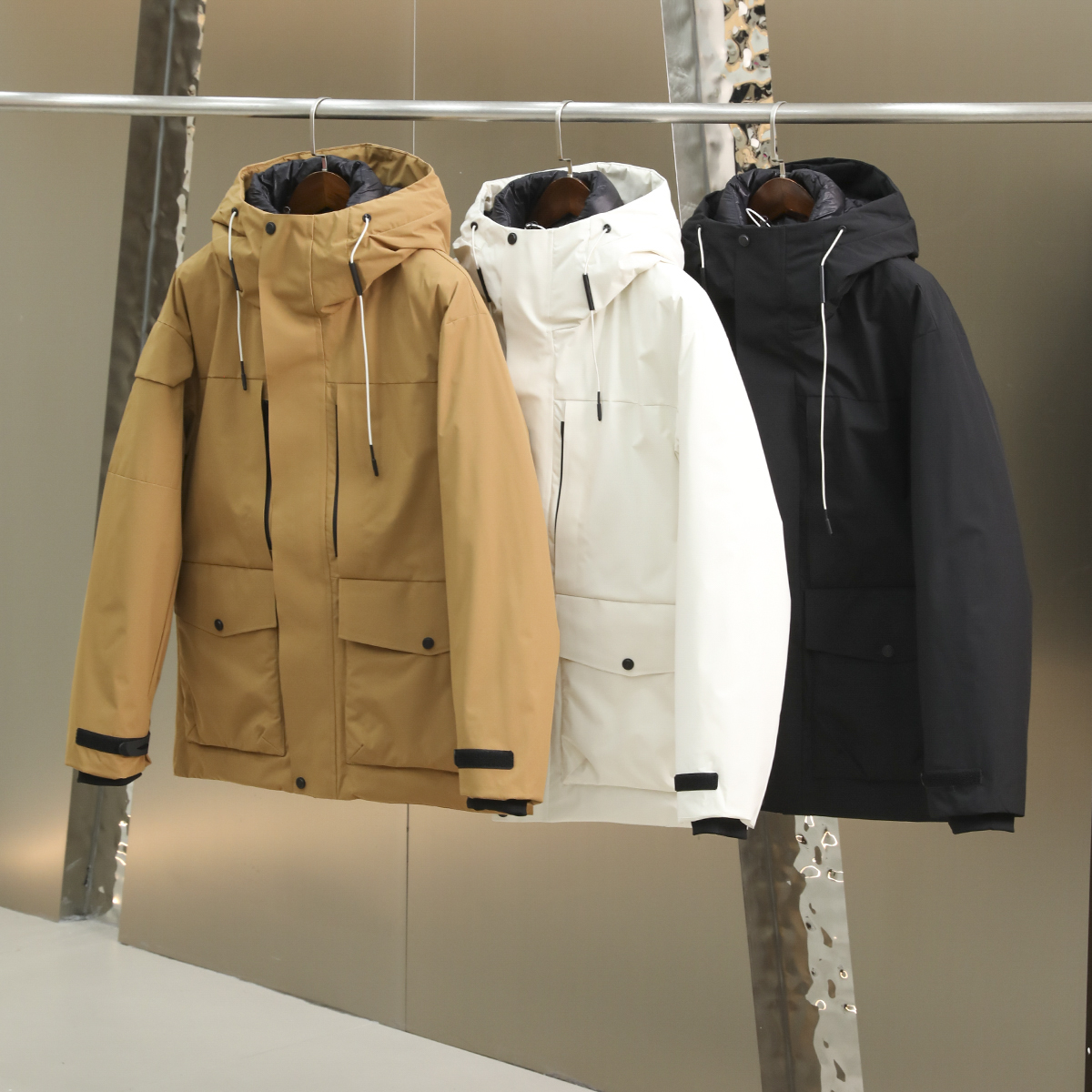 奢品质感！90鸭绒+压胶分仓！防风防水！冬季男士连帽保暖羽绒服