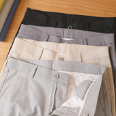 纯色通勤棉麻休闲裤 精仿亚麻 夏季 男士 柜上同步 清凉吸湿透气