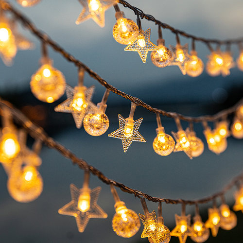 户外露营氛围灯发光星星灯彩灯串
